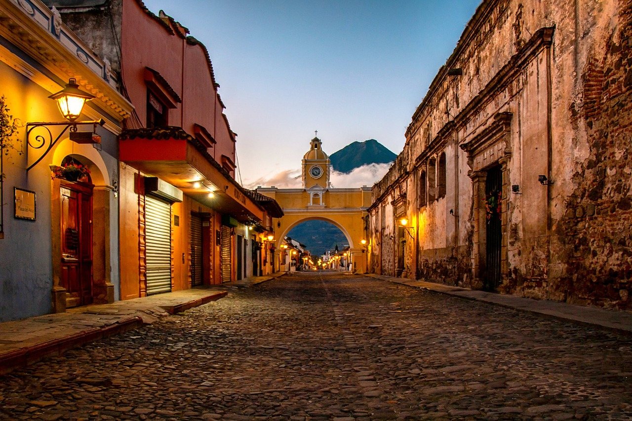 guatemala, sunset, street