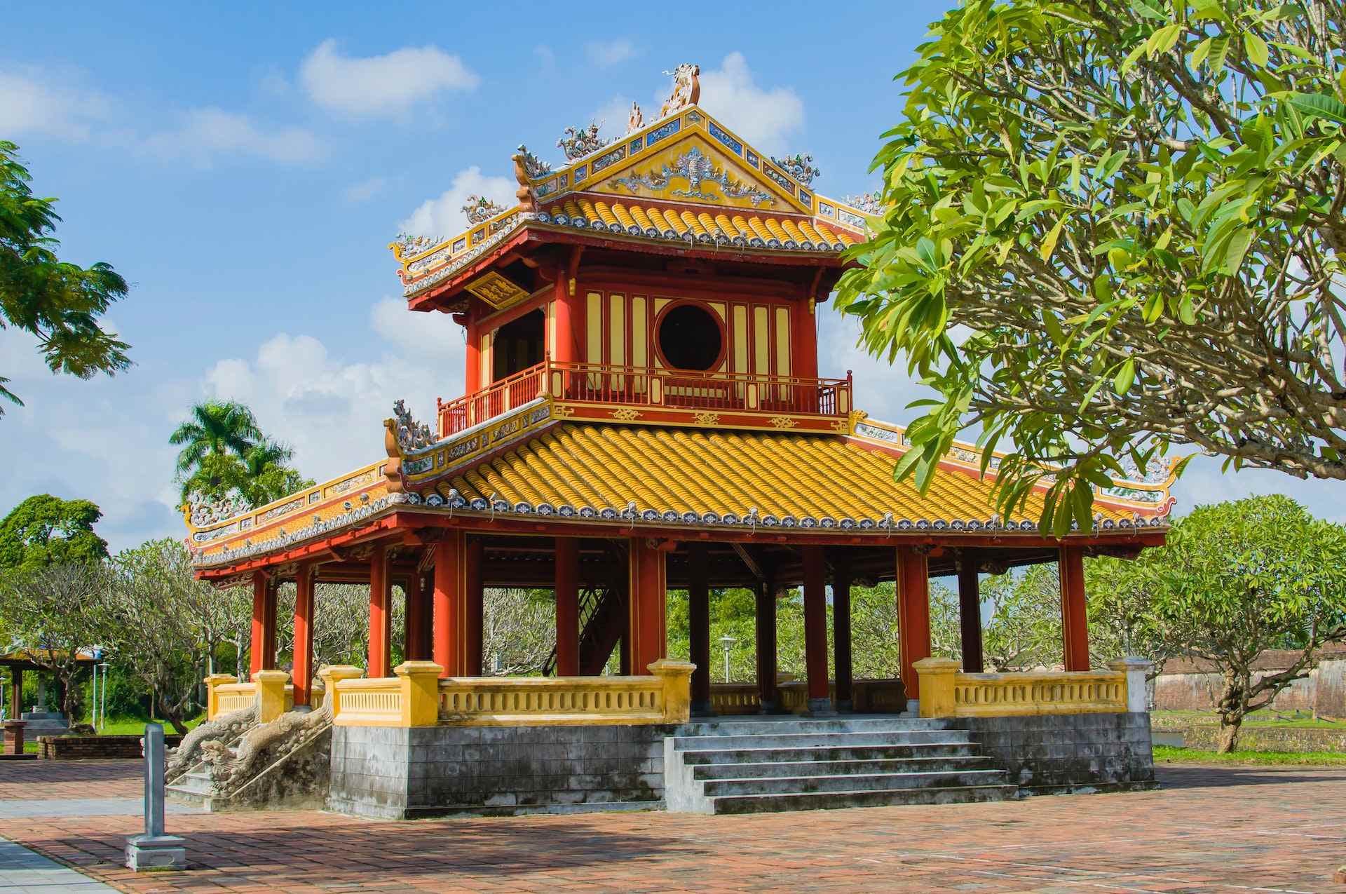 yellow and red temple