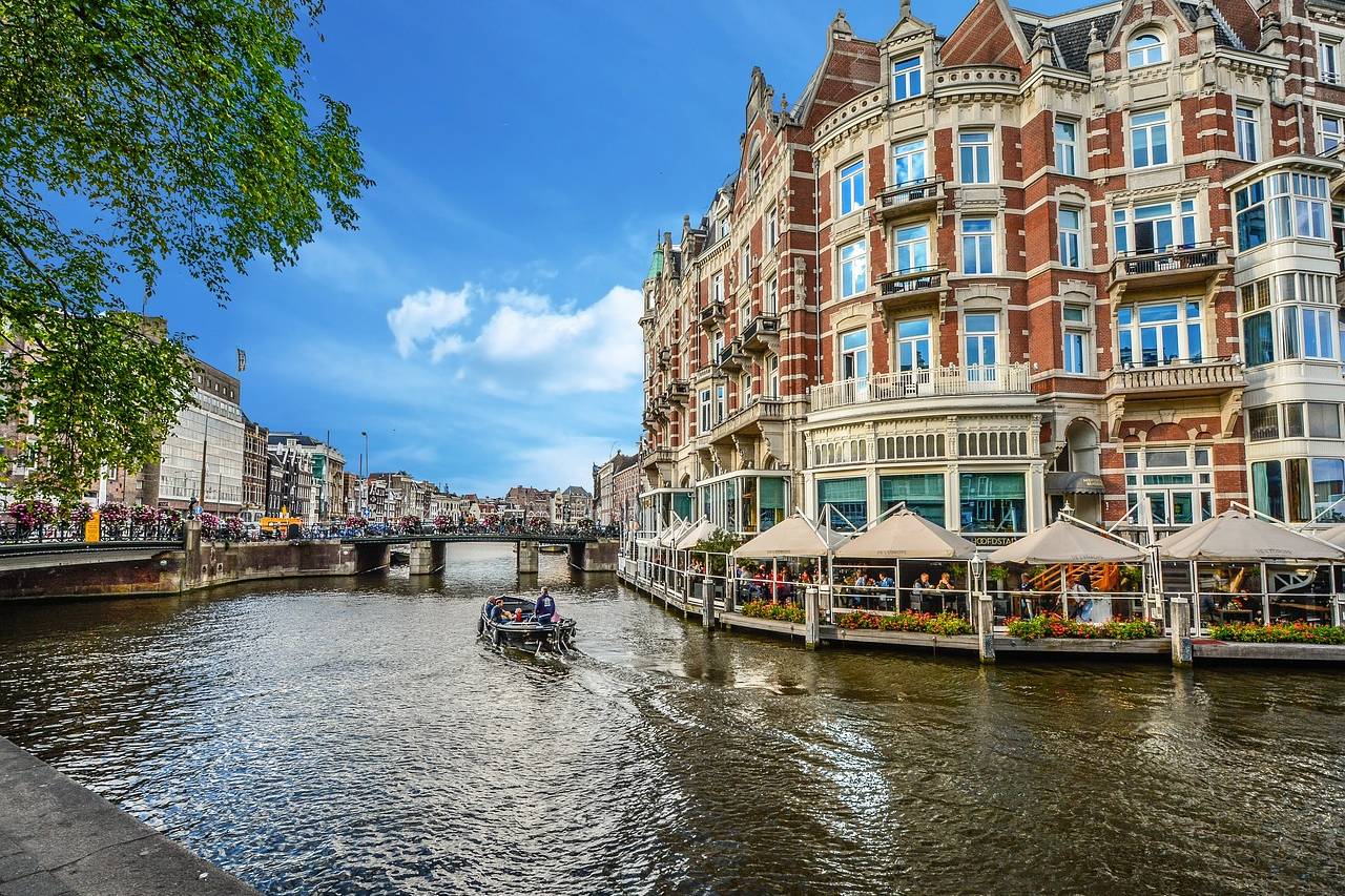 amsterdam, canal, restaurant