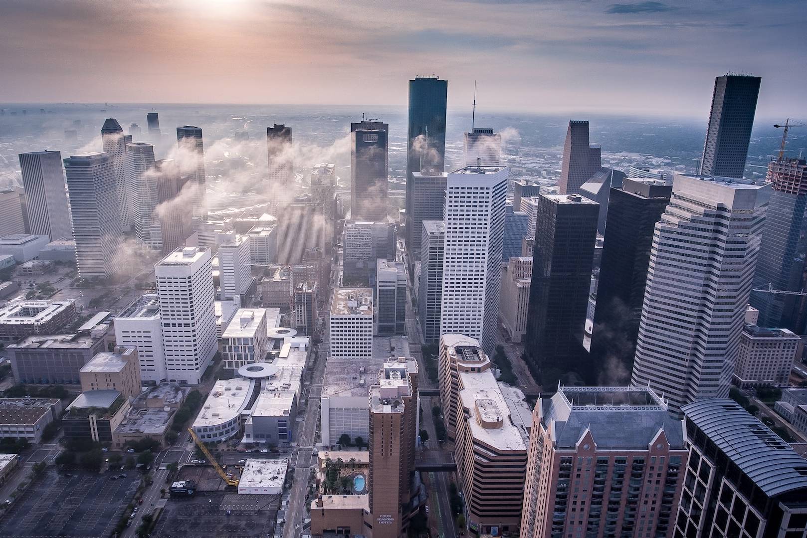 white high-rise buildings