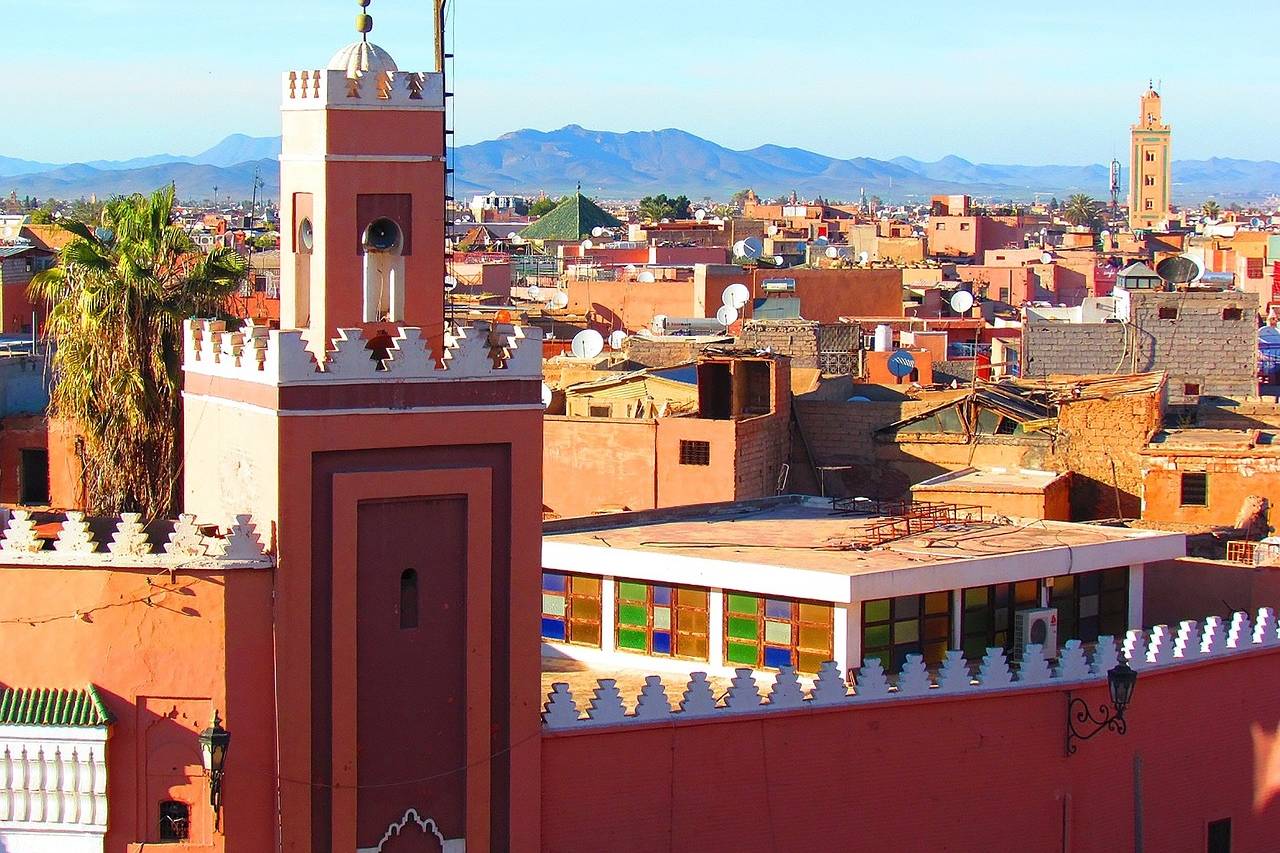 marrakech, minaret, mosque
