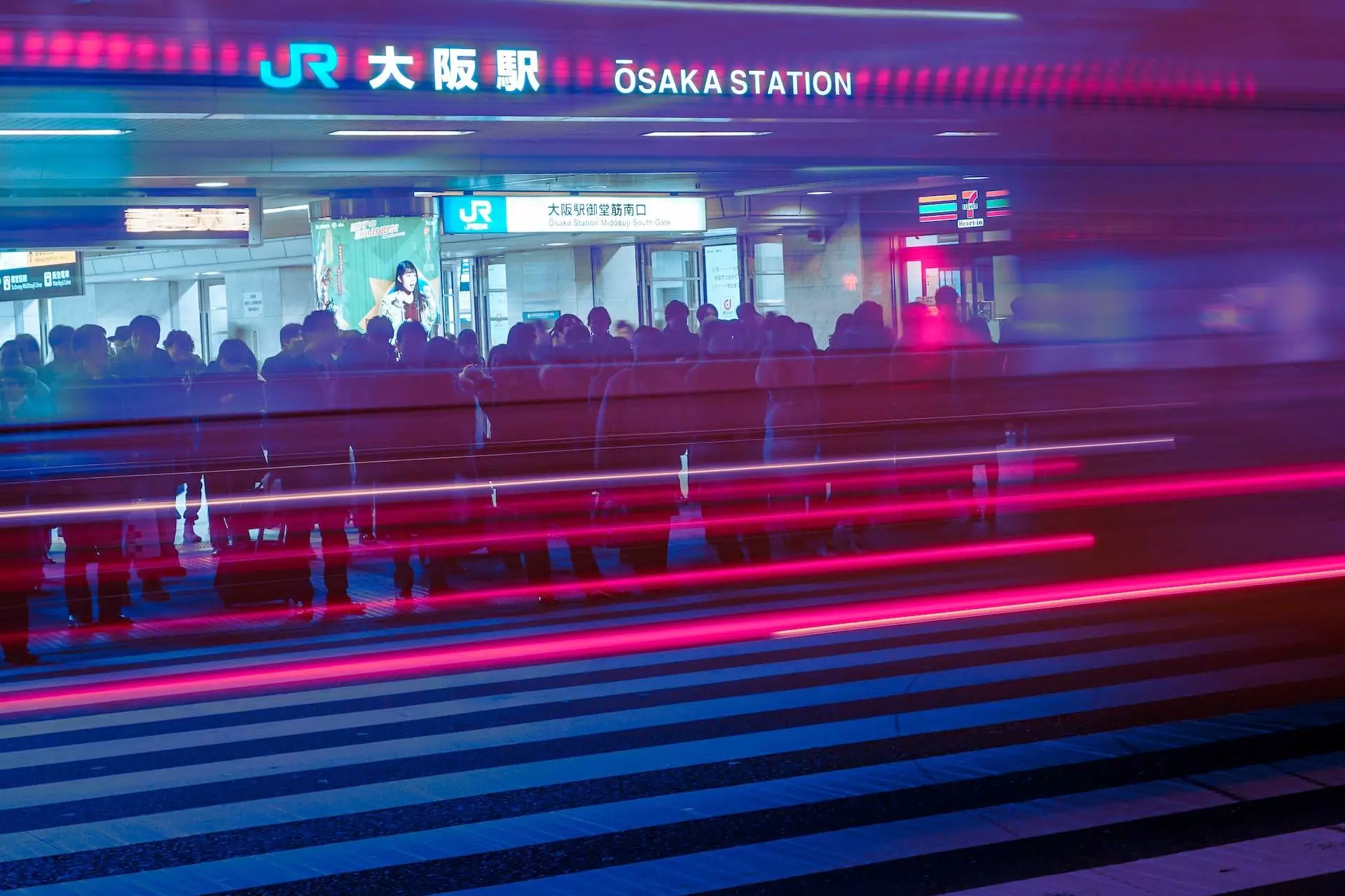 time lapse photography of people in subway