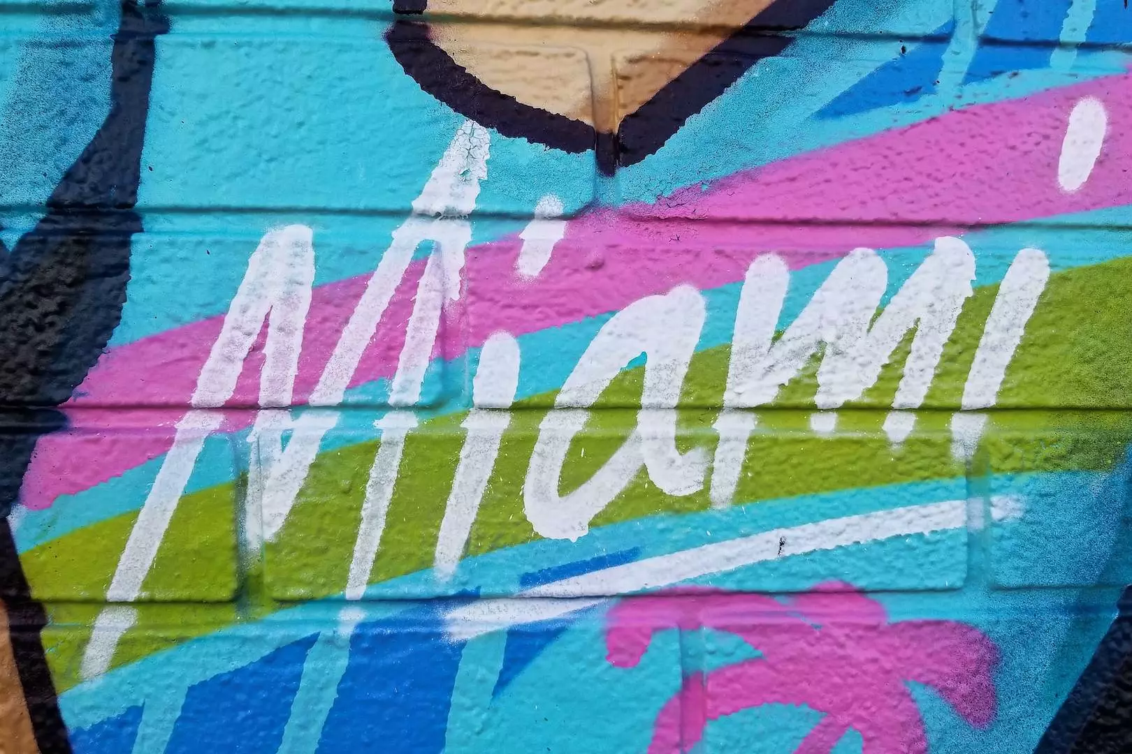 blue and pink painted wall