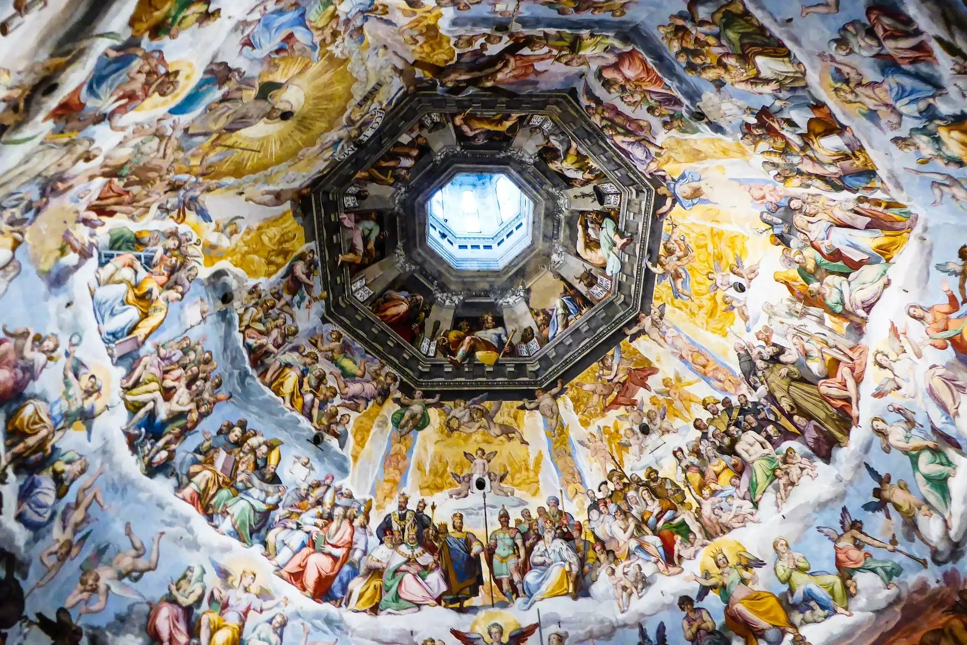 brown and white floral ceiling