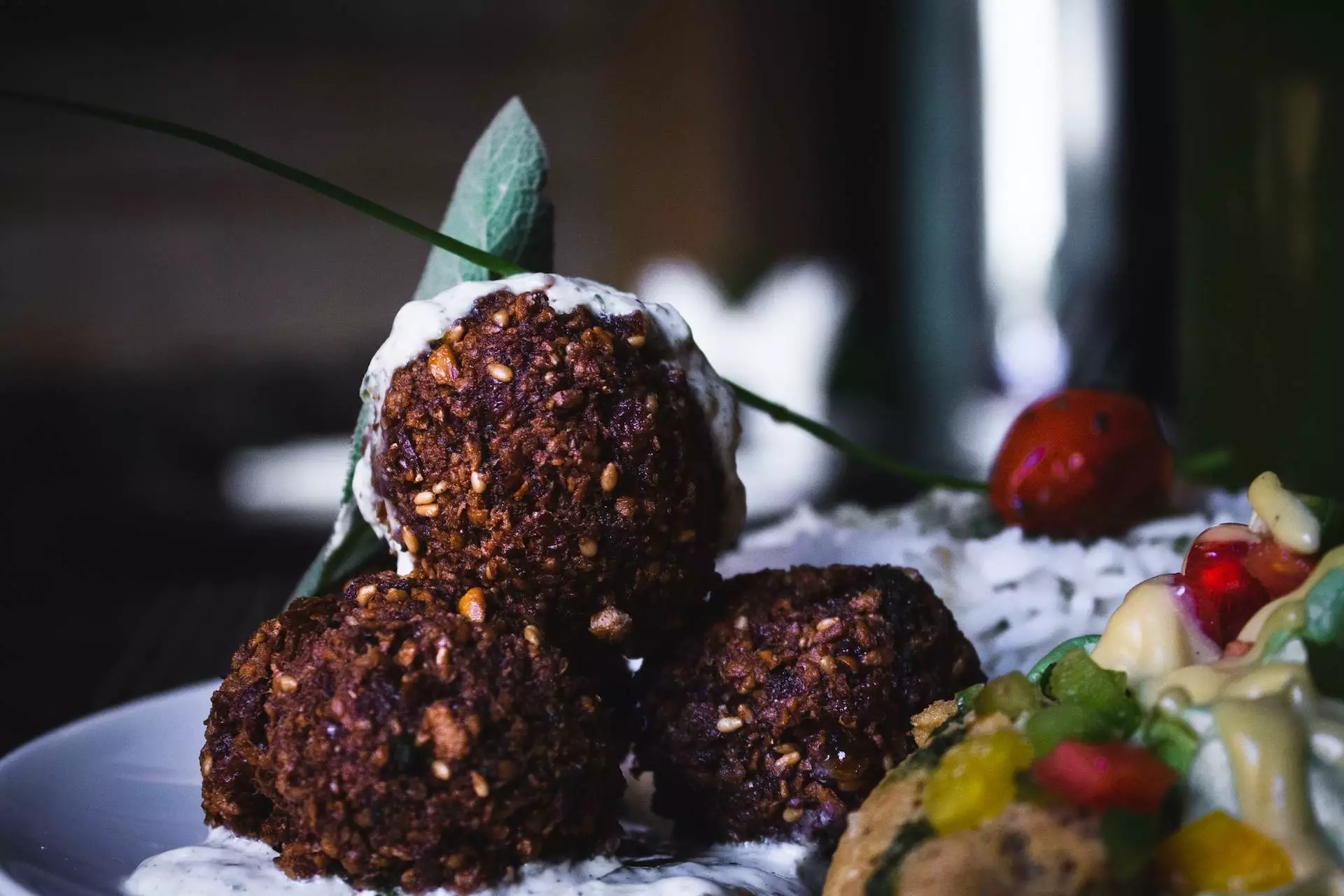 chocolate truffles on white plate