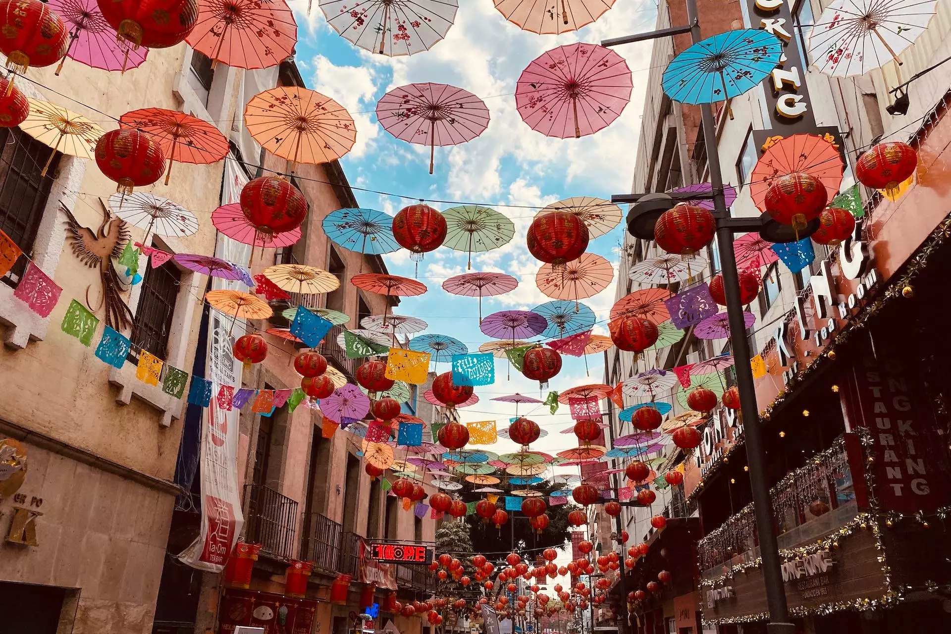 white and red paper lanterns